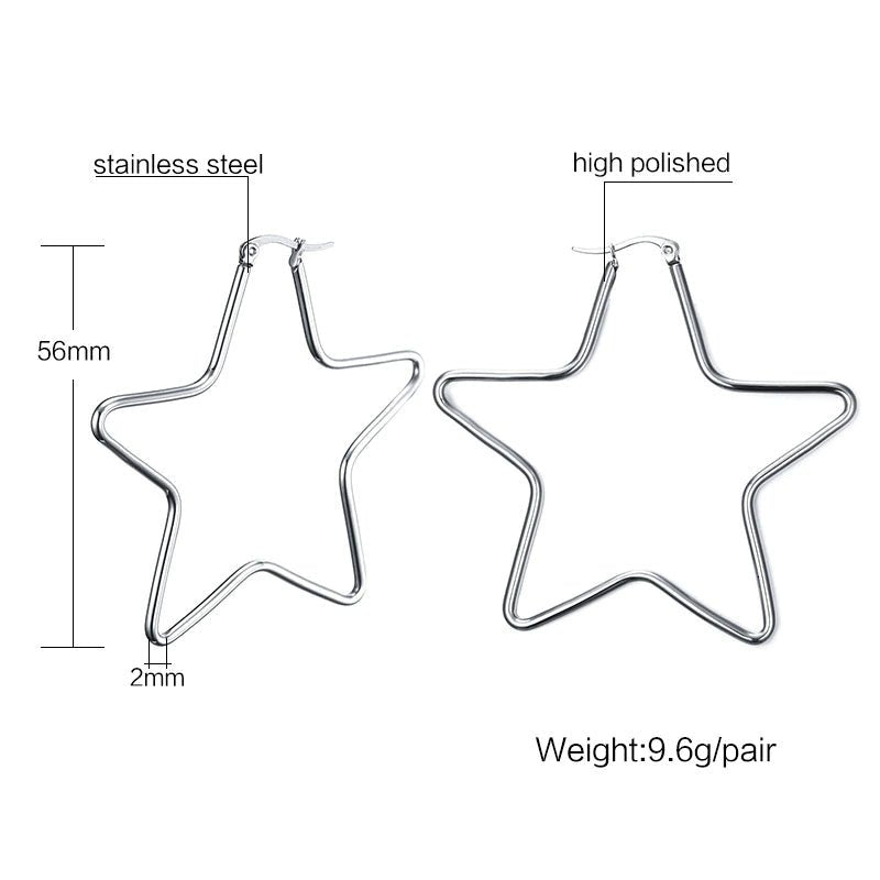 Avery Sterling silver star hoops - G x G Collective