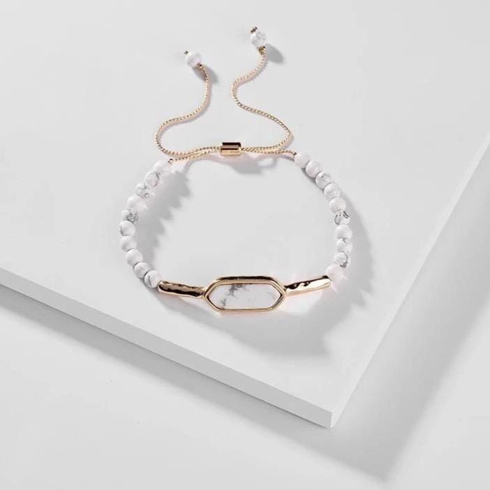 Layla Natural Stone Bracelet in Amazonite, White Howlite & Pink Rose Quartz - G x G Collective