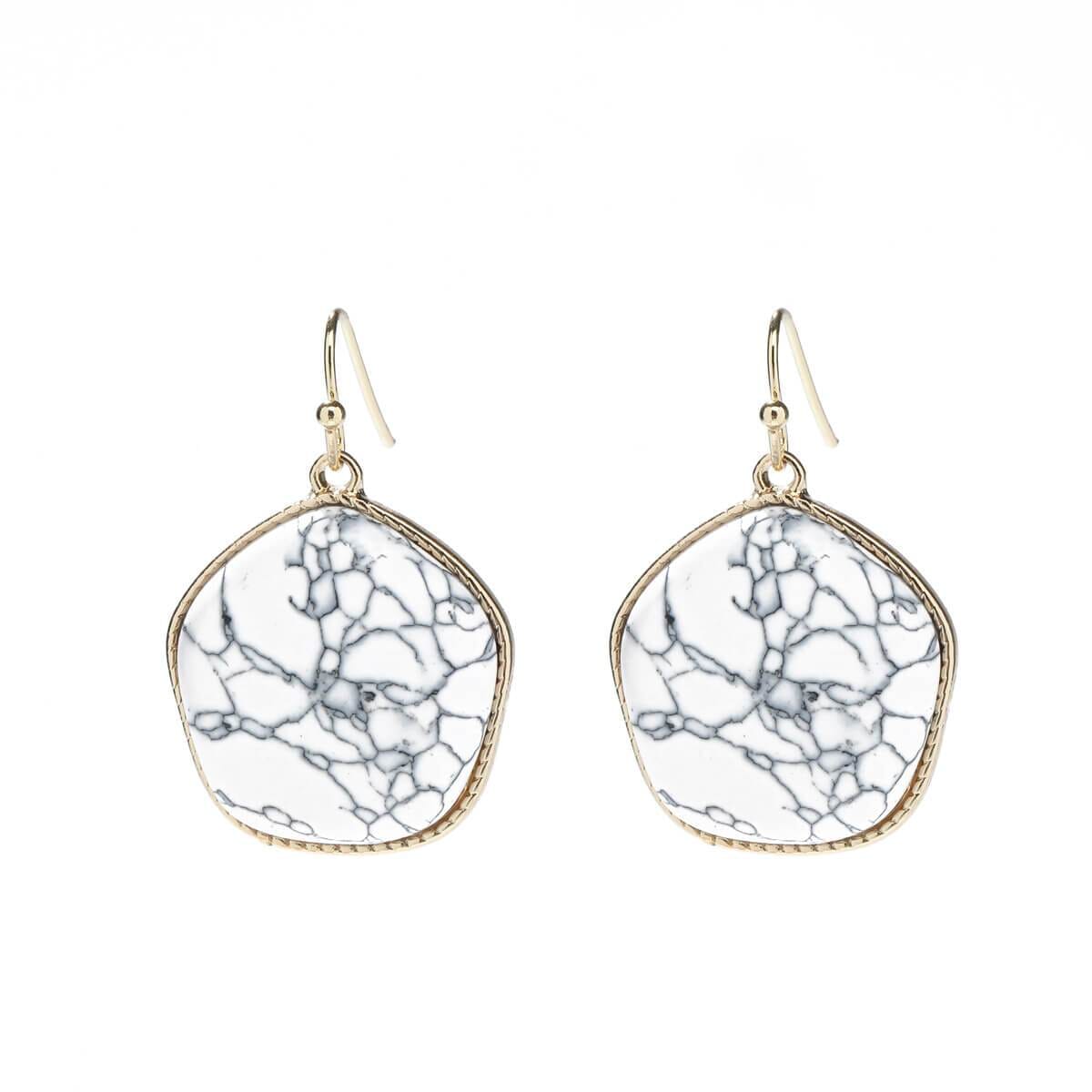 Michelle Hexagon Semi - precious Earrings - Avail in multiple colours and stones - G x G Collective