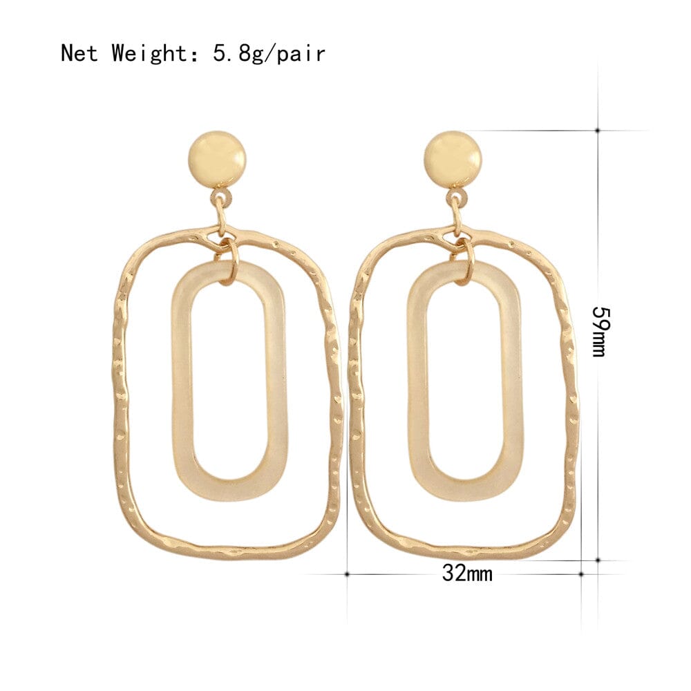 Alannah Hammered Rectangle Earrings - G x G Collective