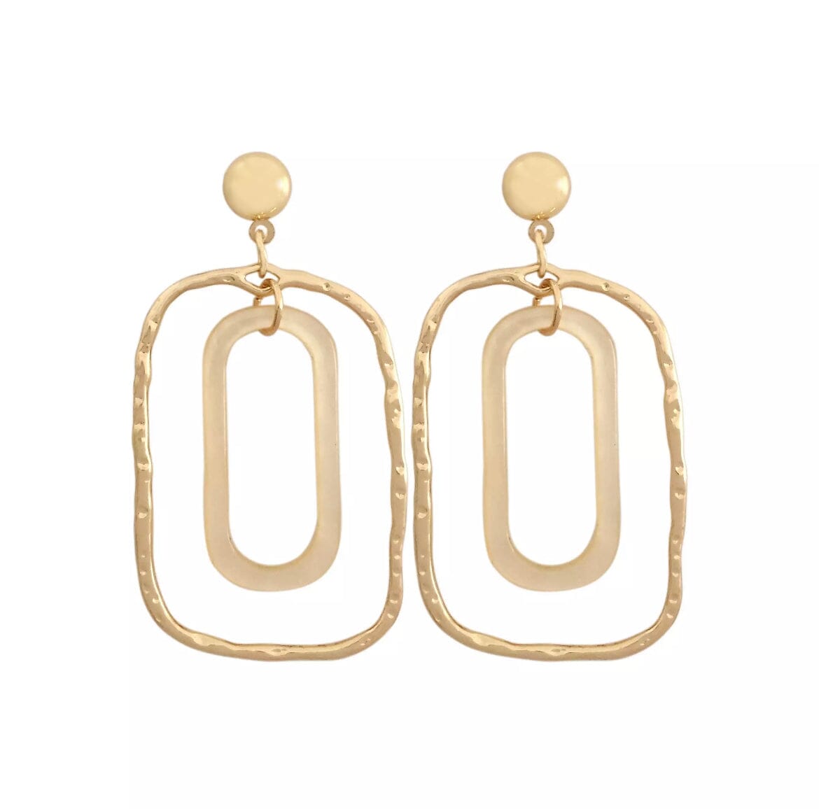Alannah Hammered Rectangle Earrings - G x G Collective