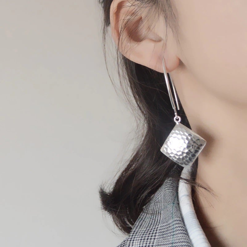 Carrie Sterling Silver Hammered Earrings - G x G Collective