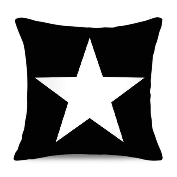 Charcoal Black Suedette Star Cushion Cover