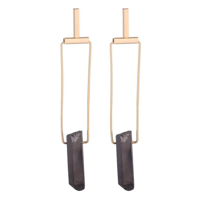 Diane Natural Stone Raw Quartz Earrings - Avail in Clear, Grey & Amber - G x G Collective