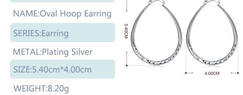 Jemima Sterling Silver Oval Hoop Earrings - G x G Collective