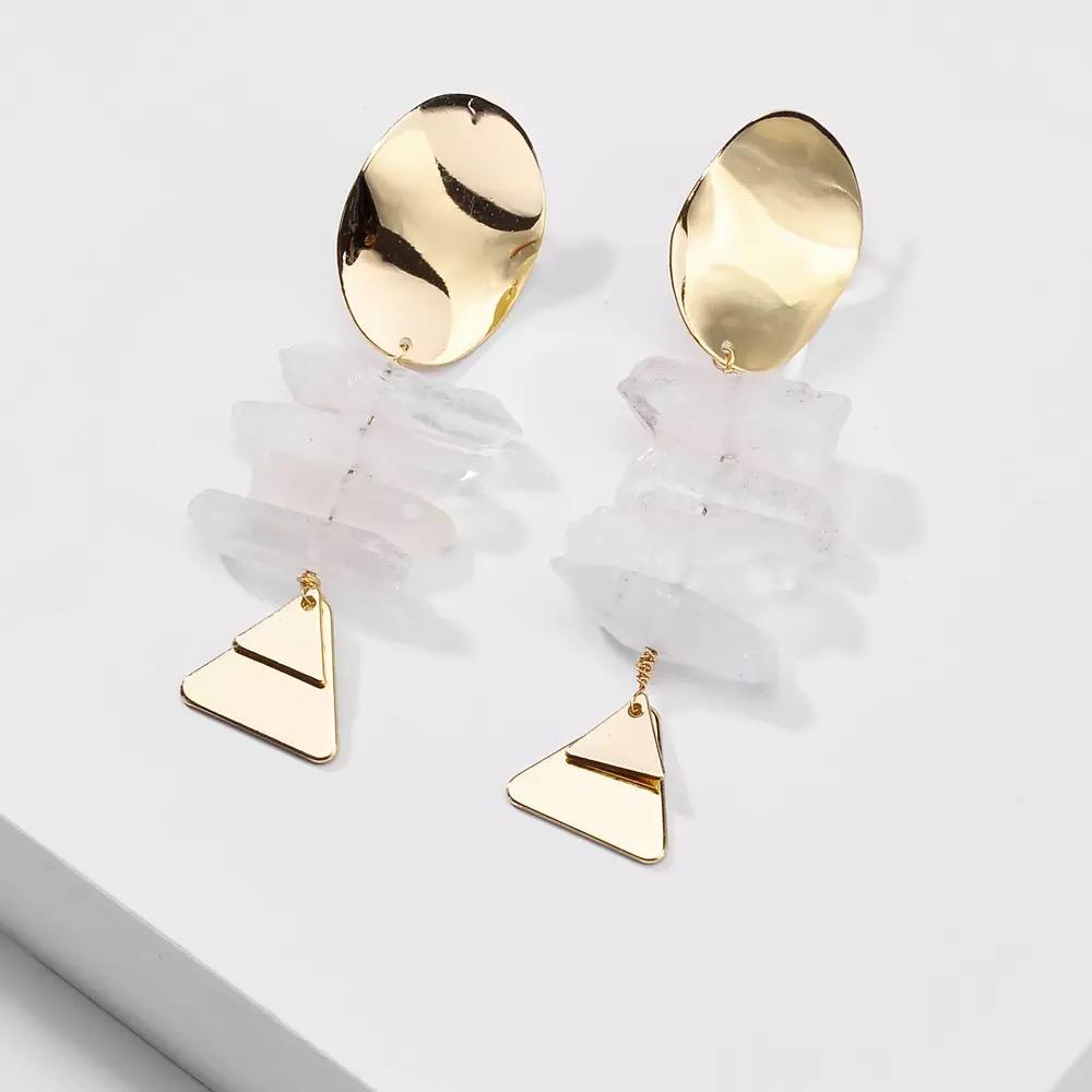 Liana Clear Natural Quartz Earrings