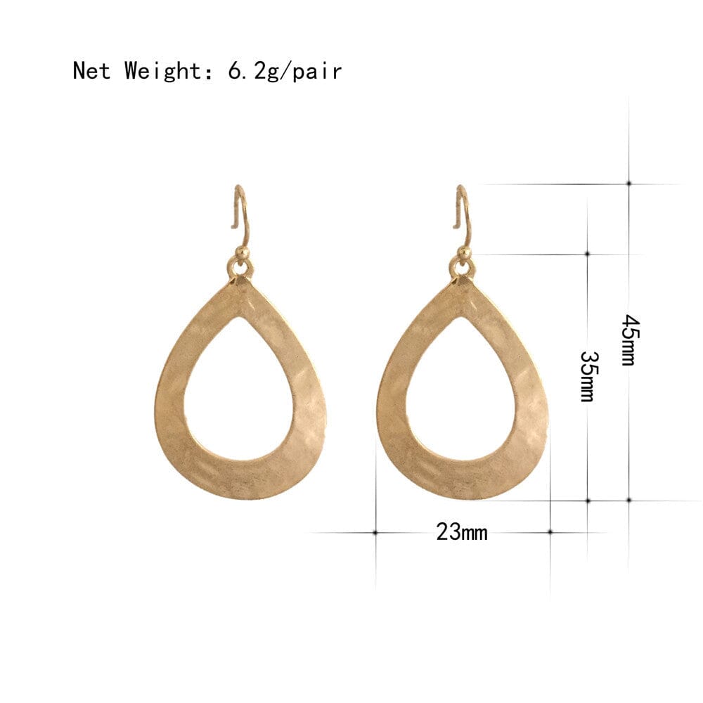 Lily Hammered Teadrop Earrings