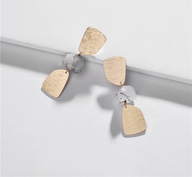 Maria Semi-precious natural stone statement earrings - 3 colours
