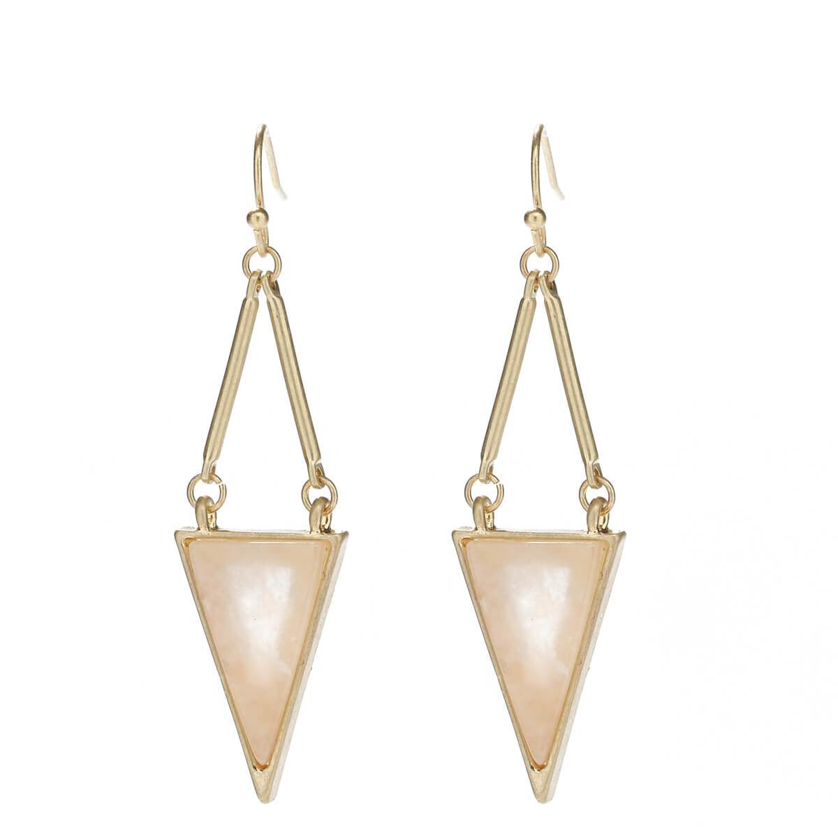 Mia Natural Stone Triangle Earrings - Lapis Lazuri, Rose Quartz & White Howlite - G x G Collective