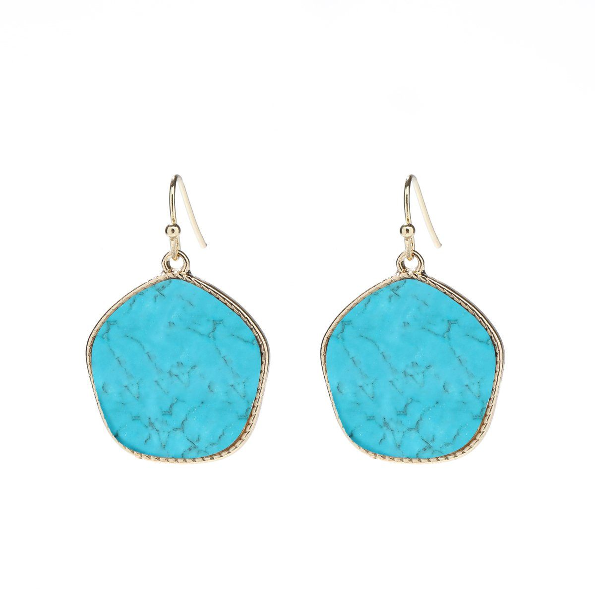 Michelle Hexagon Semi - precious Earrings - Avail in multiple colours and stones - G x G Collective
