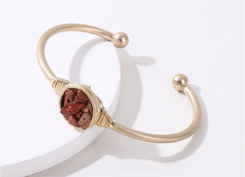 Patrice Brass Semi precious stone bangle