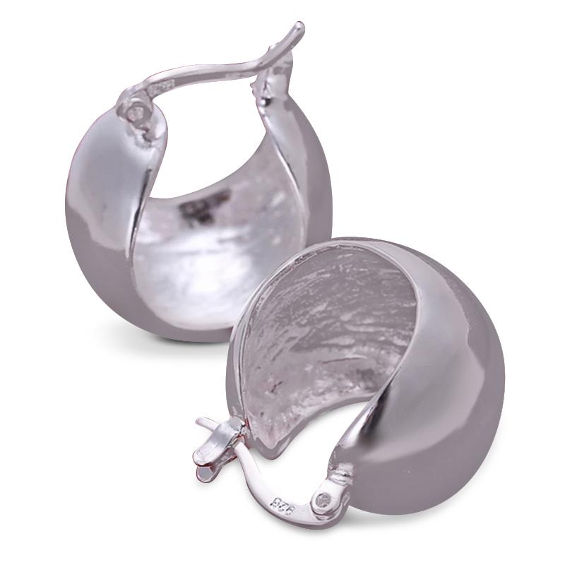 Simone thick sterling silver Huggie earrings
