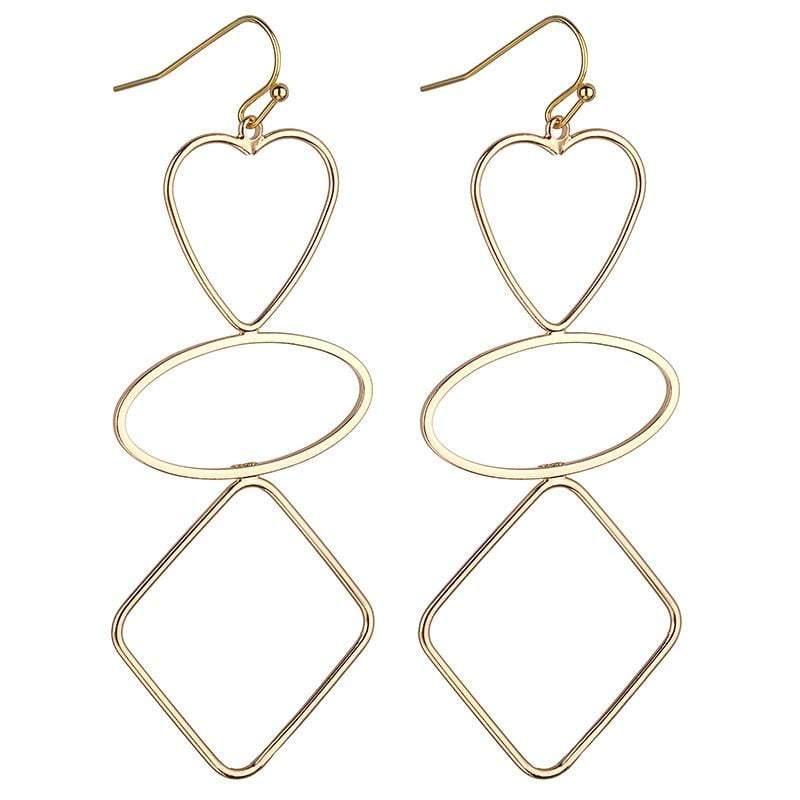 Suzette Geometric Earrings - Avail in Gold, Silver & Rose Gold - G x G Collective
