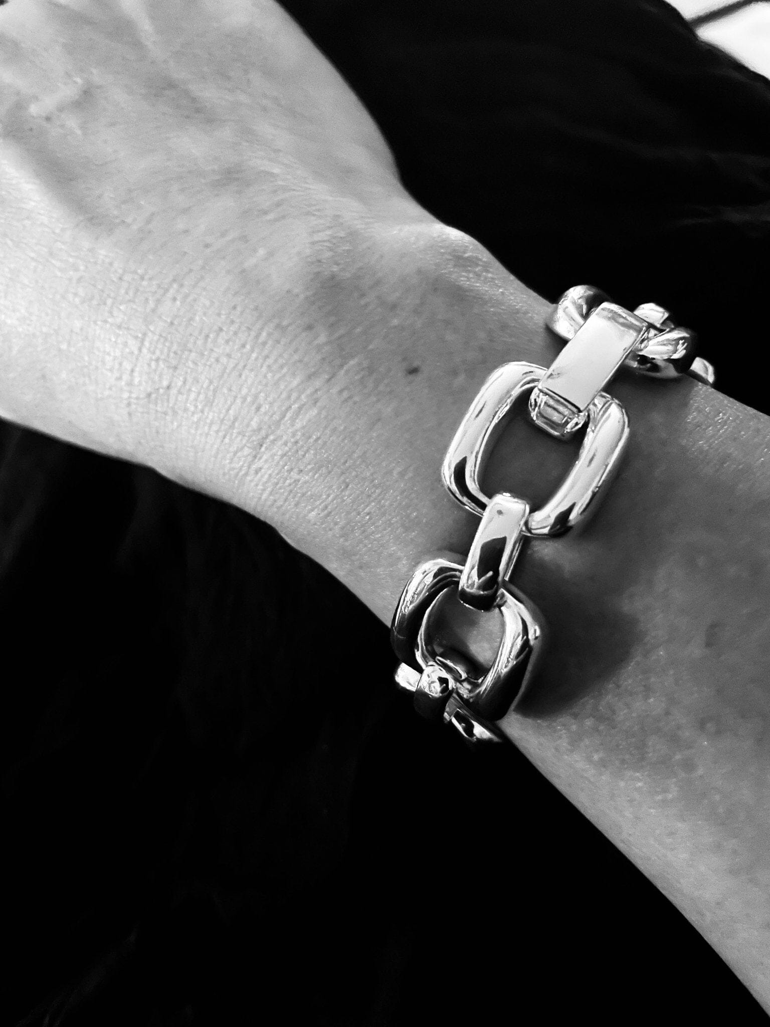 Bianca chunky sterling silver interlinking bracelet - G x G Collective