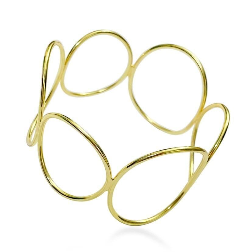 Elizabeth interlinking brass bangle - G x G Collective