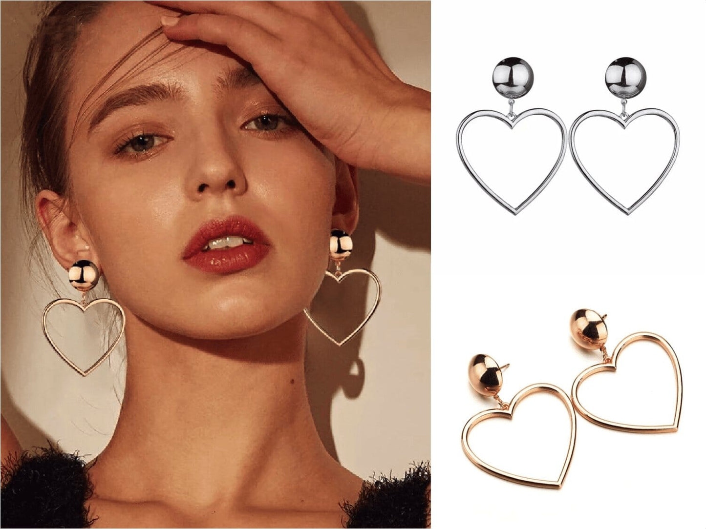 Juliet Love Heart Earrings in Silver and Gold - G x G Collective
