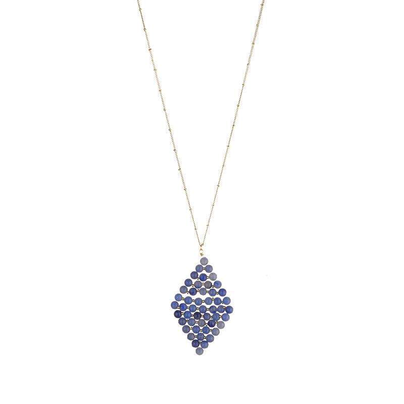 Anne Semi-precious triangle necklace - Pink - G x G Collective