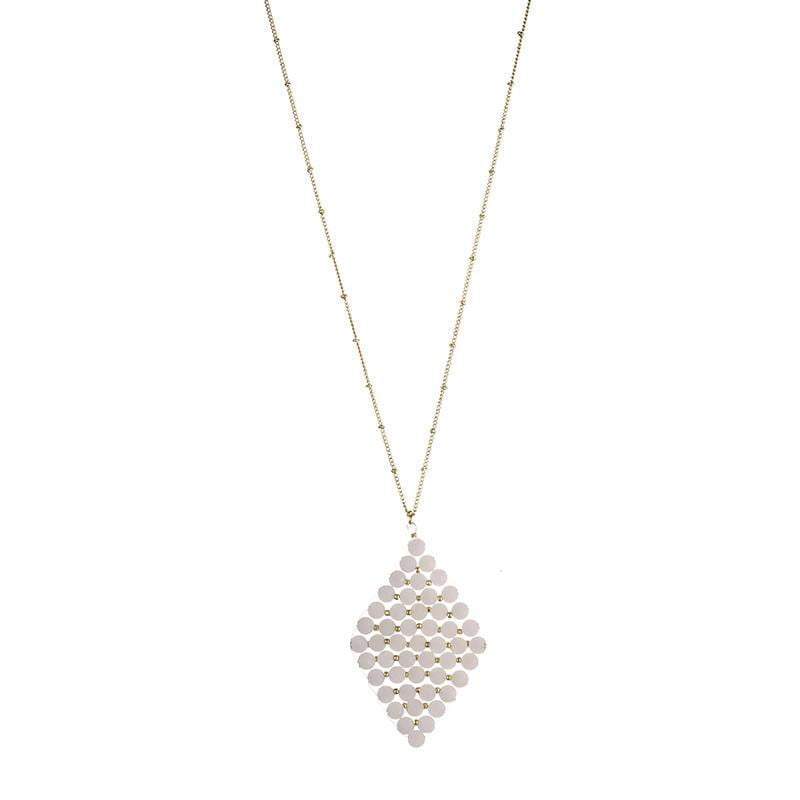 Anne Semi-precious triangle necklace - Pink - G x G Collective