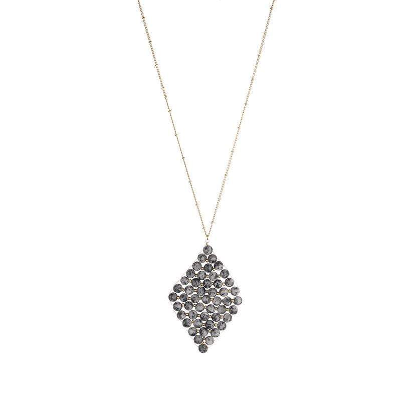 Anne Semi-precious triangle necklace - Pink - G x G Collective