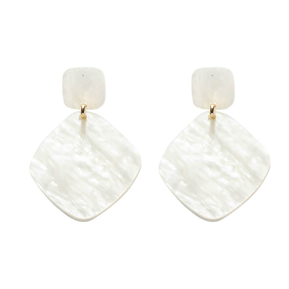Audrey White Resin Earrings 