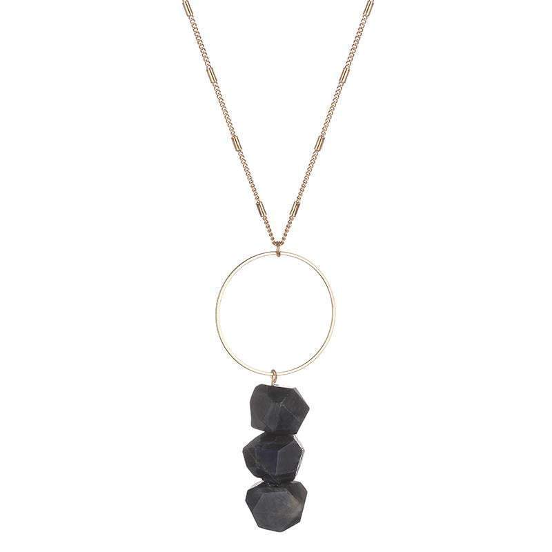 Bella Raw Quartz Necklace - Avail in Pink, Clear, Green, Grey and Blue - G x G Collective