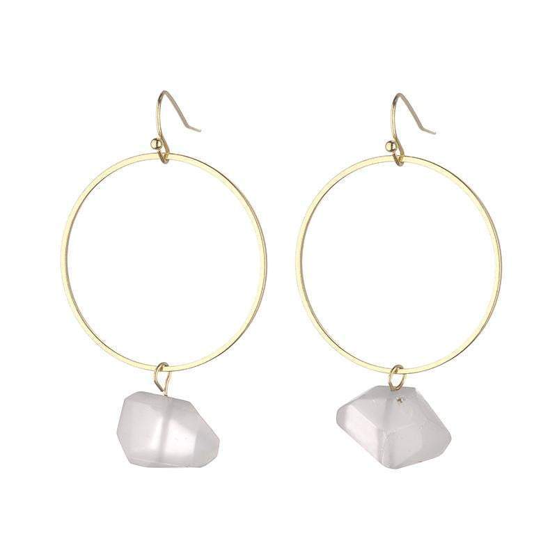 Danielle Raw Quartz earrings (Pink, Clear, Dark Grey) - Back in stock - G x G Collective