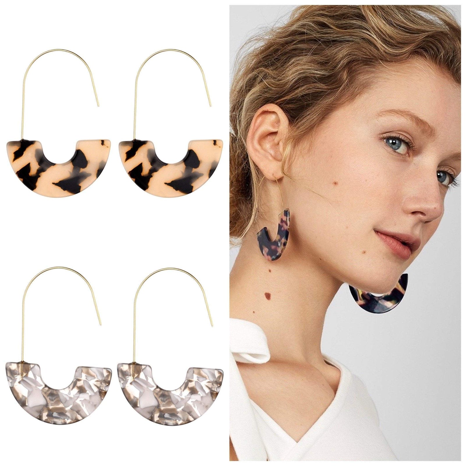Geometric resin earrings hotsell