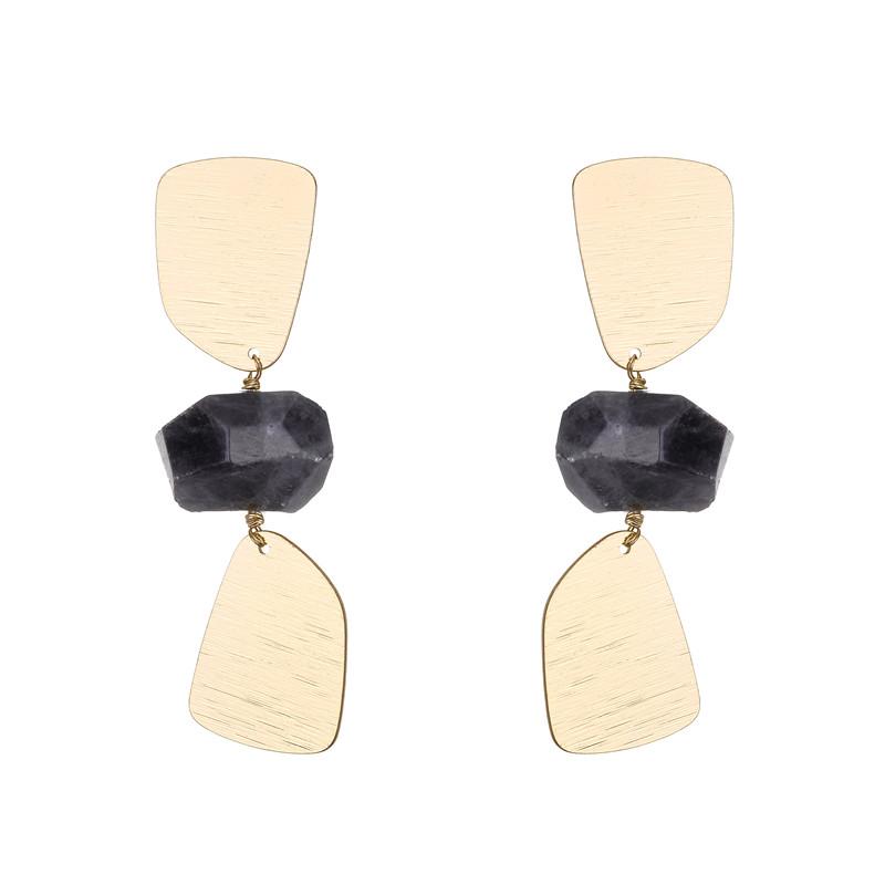 Maria Semi-precious natural stone statement earrings - 3 colours 
