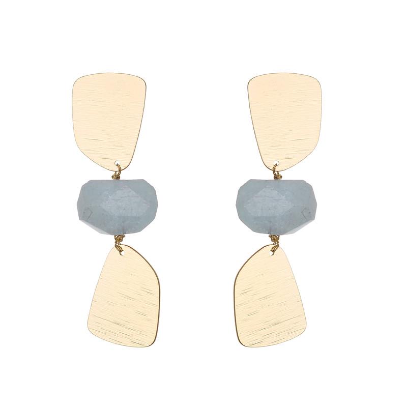 Maria Semi-precious natural stone statement earrings - 3 colours 