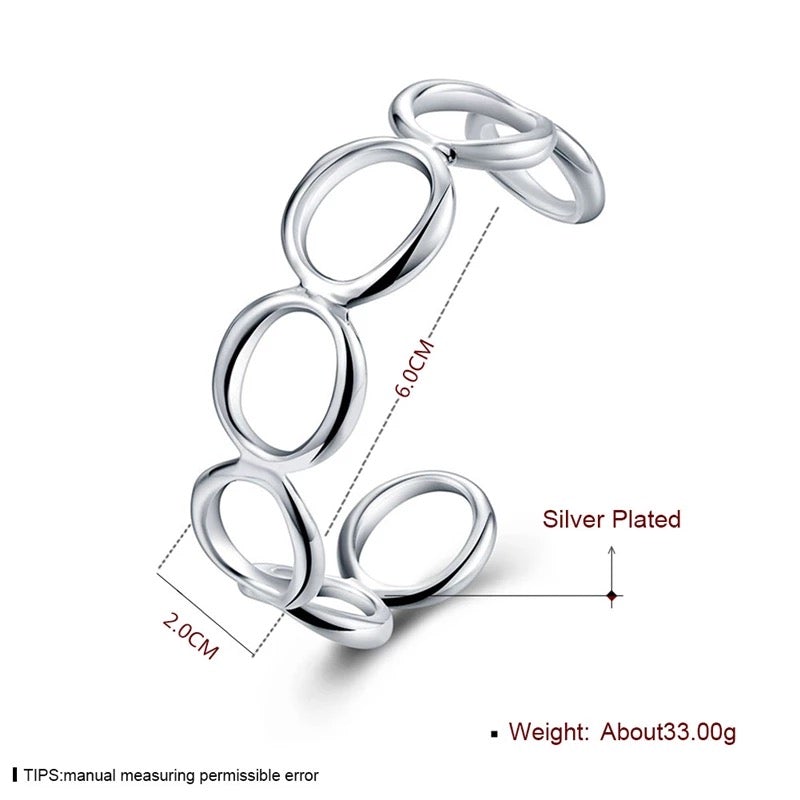 Melissa sterling silver circle cuff bangle