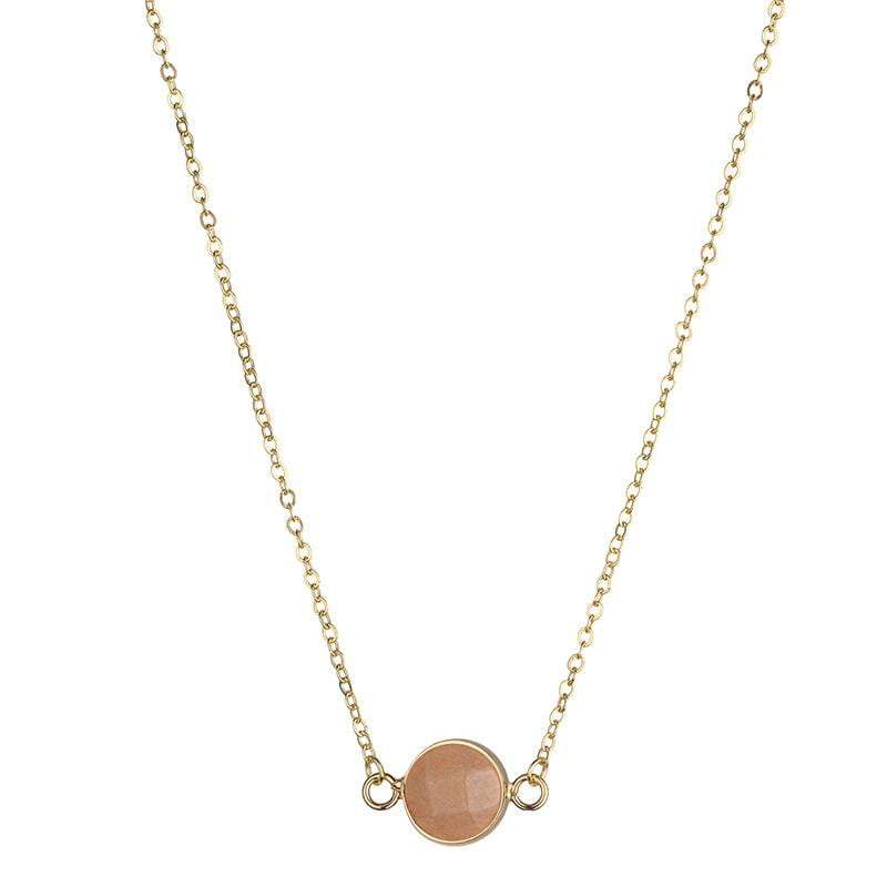 Sally Natural Stone Necklace - Pale Green (jade) - G x G Collective