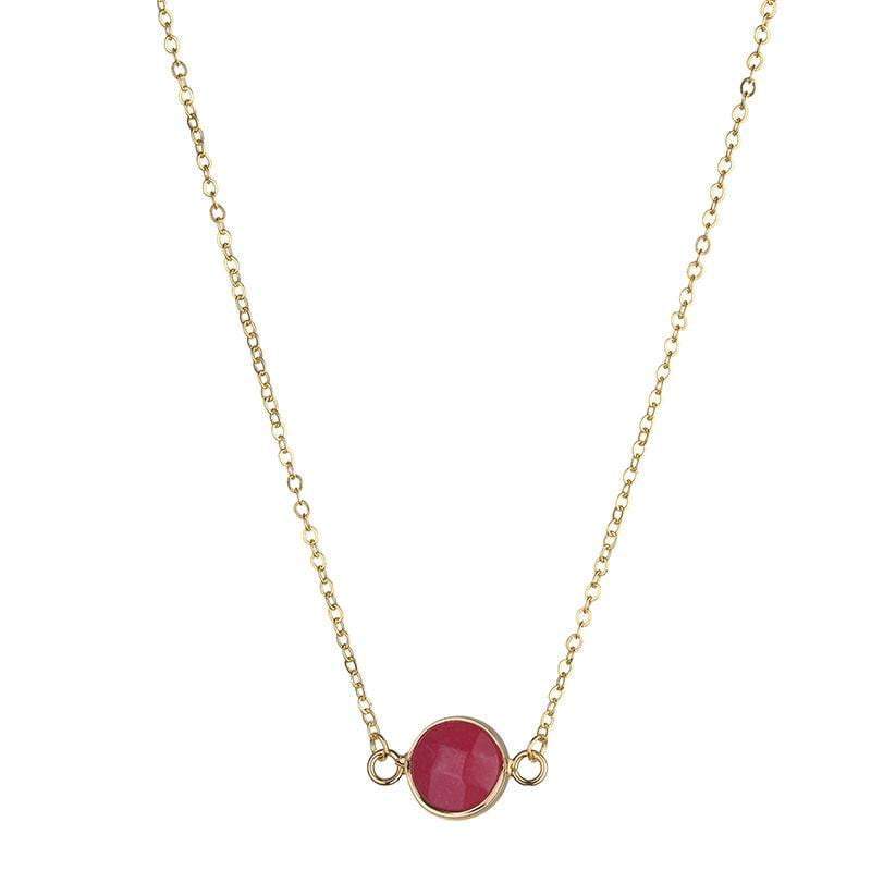 Sally Natural Stone Necklace - Pale Green (jade) - G x G Collective