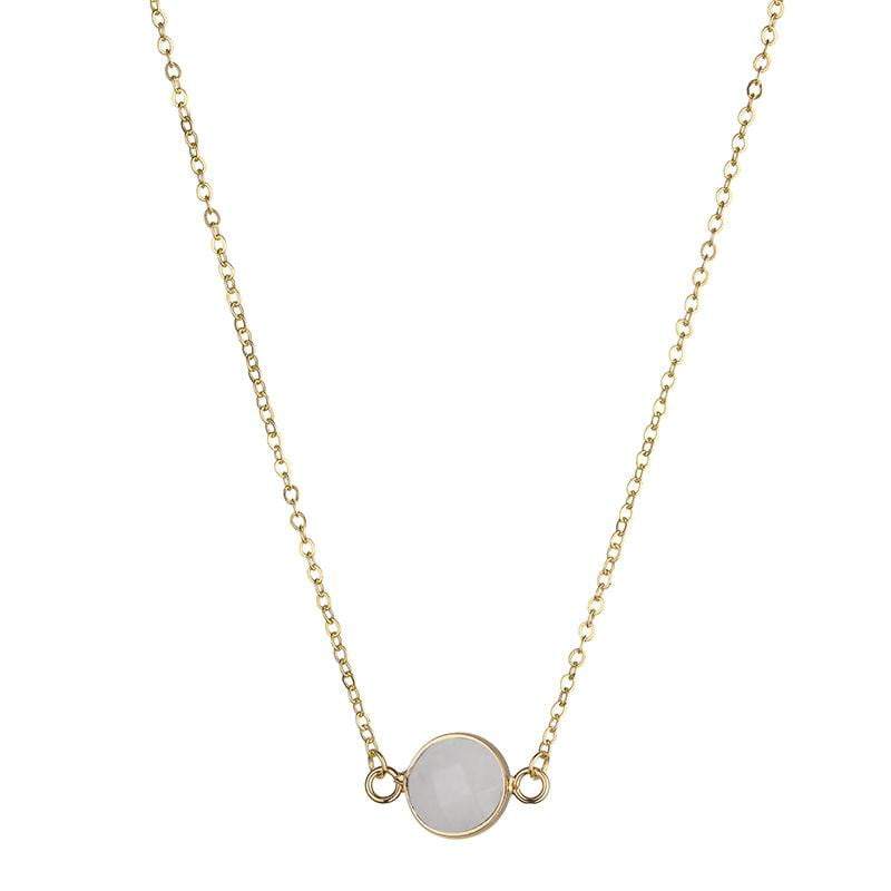 Sally Natural Stone Necklace - Pale Green (jade) - G x G Collective
