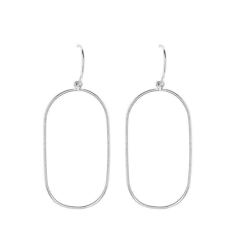 Samantha rectangle shaped hoop earrings - Avail in Silver & Gold - G x G Collective